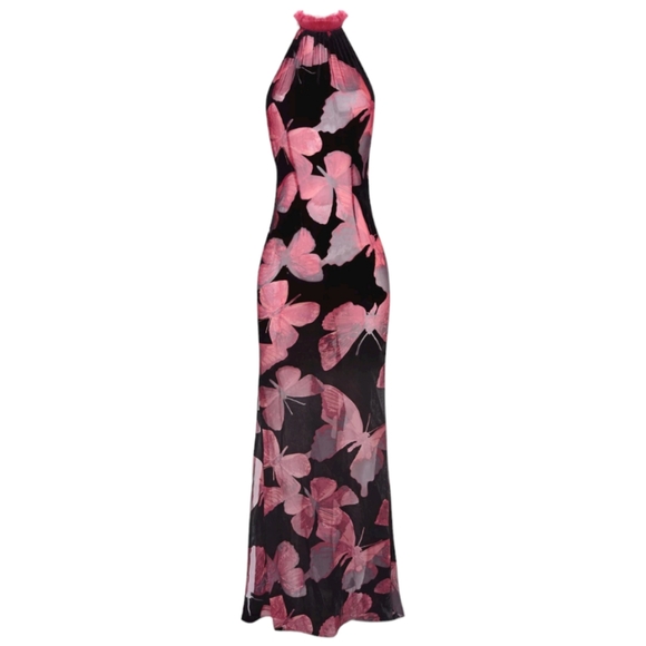 Kim Shui - Butterfly Velvet Gown Multi sz Medium - Picture 5 of 14